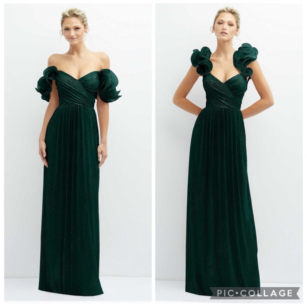After Six Emerald Green Off-Shoulder Maxi Dress